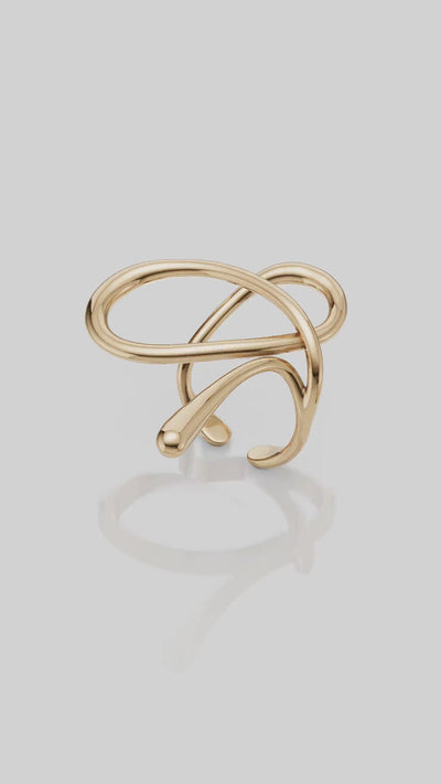 Anel Amparo dourado – design inspirado em raízes, conexão e expansão contínua